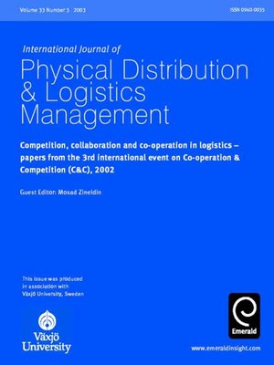 cover image of International Journal of Physical Distribution & Logistics Management, Volume 33, Issue 3